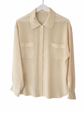 Ralph Lauren Woman’s Classic Button-Up Shirt in Light Beige